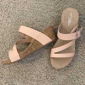 Pink Cream Summer Wedges